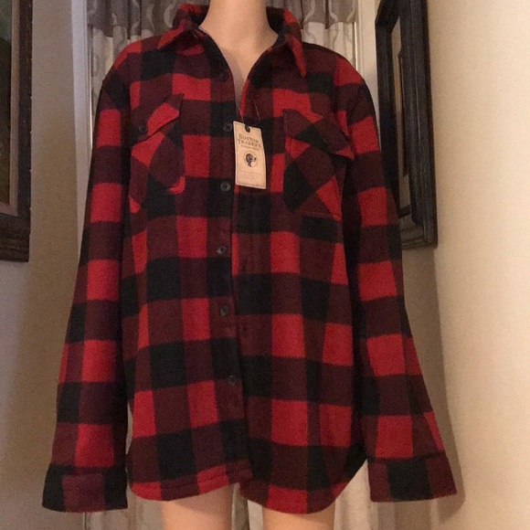 Bnwt Boston Trader Redblk Plaid Fleece 